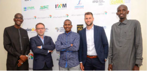 This picture shows the ACS CEO Simon Fischer, Cross-trade & Shipping Director Alexander Weidenhielm, ACS Senegal local representative and Operations Director Pape Alioune Gueye, along with Thierno Abdoulaye Diallo CEO to ALM Group